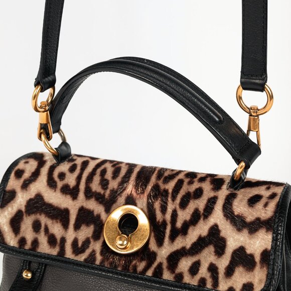 Yves Saint Laurent Small Muse Two Grey Leopard-Calf Hair 2-Way Top-Handle Bag - Picture 7 of 13